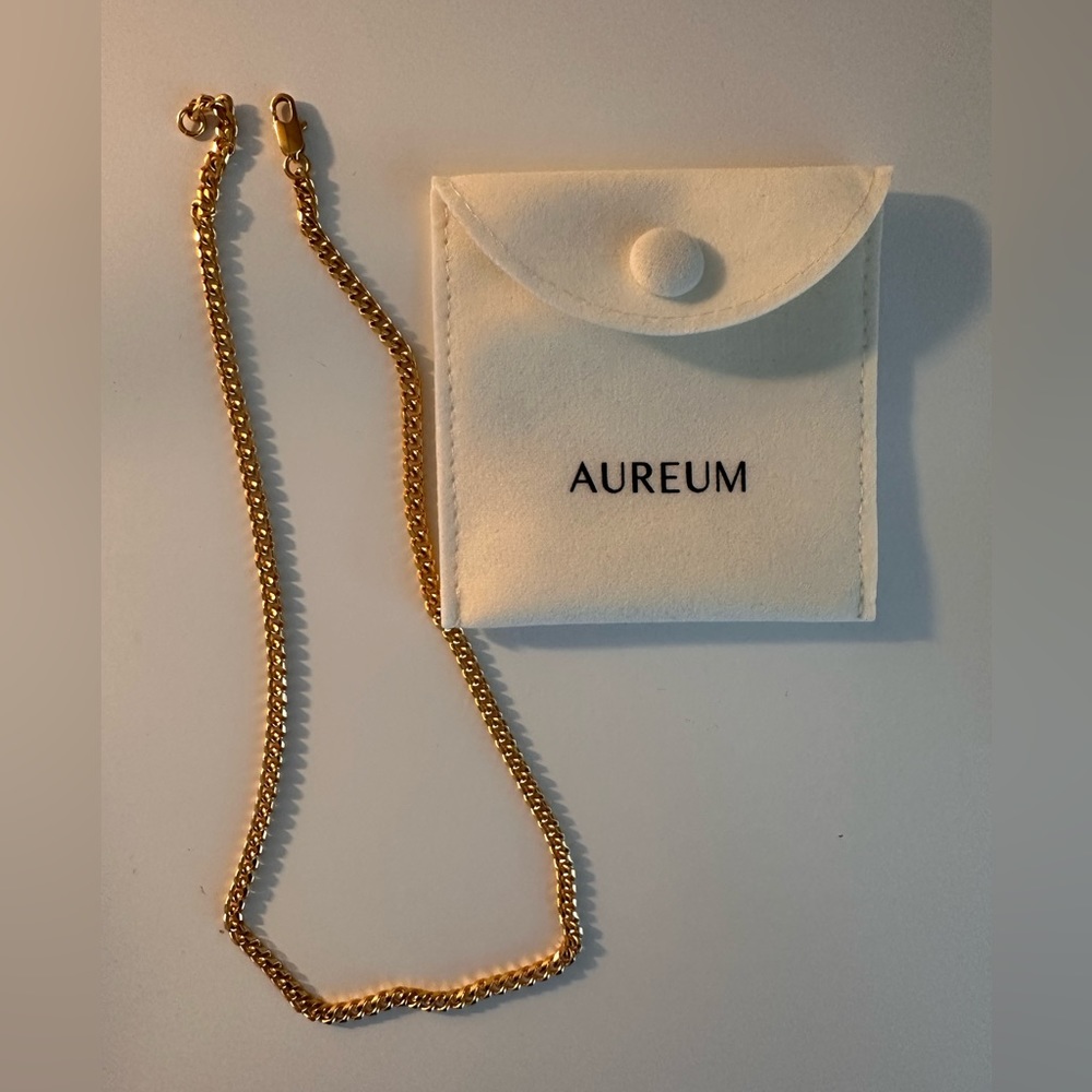 Aureum Aimee gold double curb chain 16”